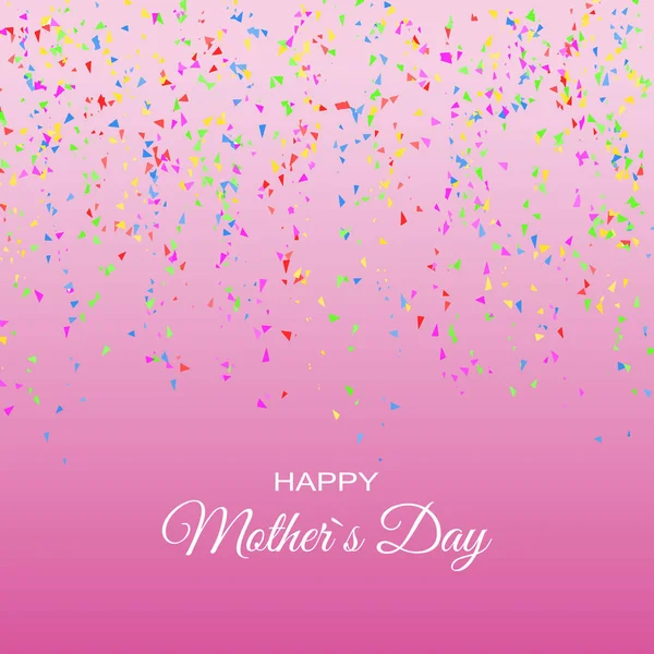 Día de la madre rosa tarjeta de confeti vector eps 10 — Vector de stock