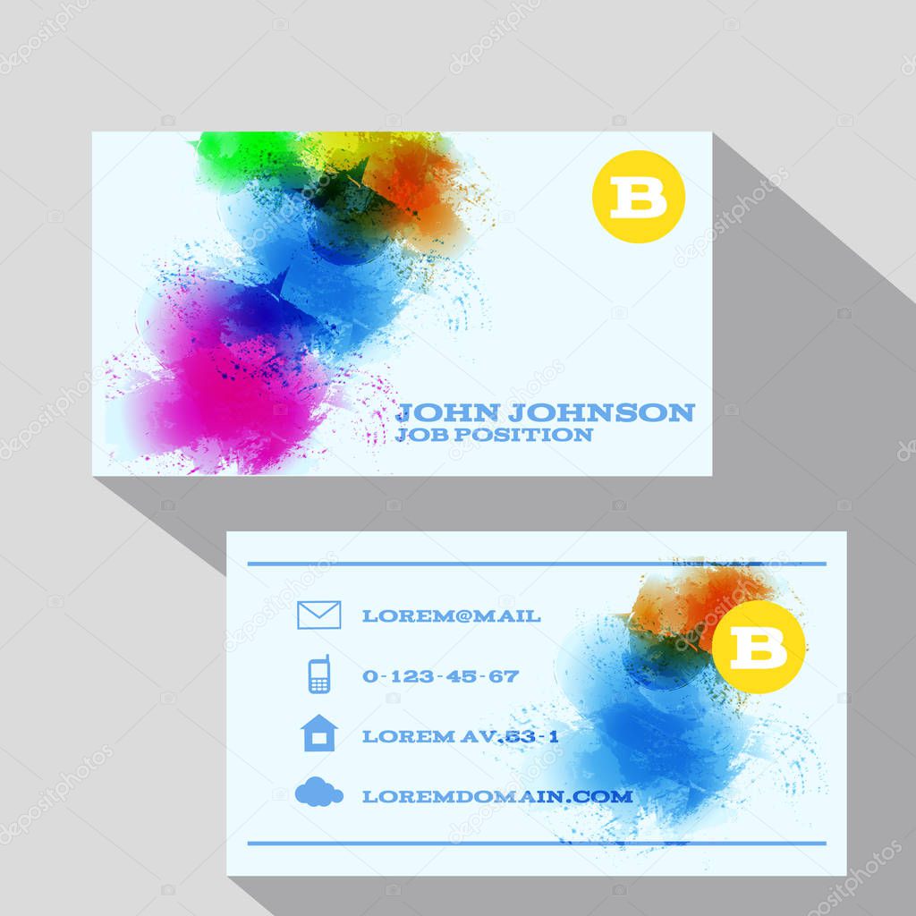 Eps 10 vector Water color Corporate Business card 