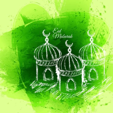 Yeşil EID Mübarek ve yardım tebrik moubarak ve mabrok için söyledi 