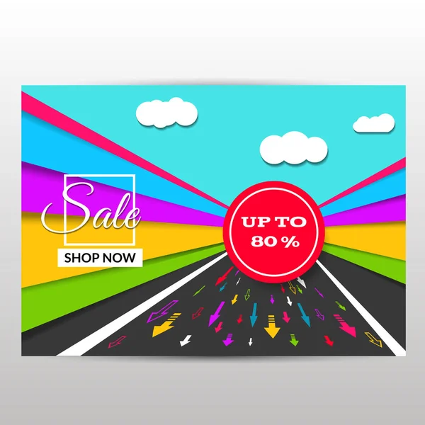 Χρώμα πώληση banner βέλος σχεδιασμό πρότυπο διάνυσμα εικόνα eps — Διανυσματικό Αρχείο