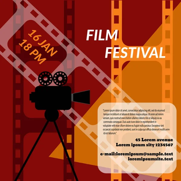 Modèle d'affiche de festival de cinéma vecteur eps 10 — Image vectorielle