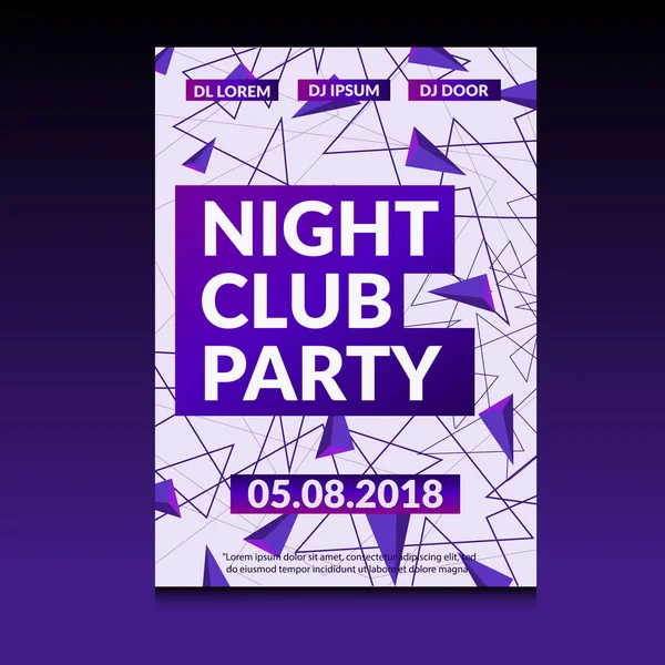 Nacht-Tanz-Party-Design a4 Verhältnis Vektor eps 10 Design — Stockvektor