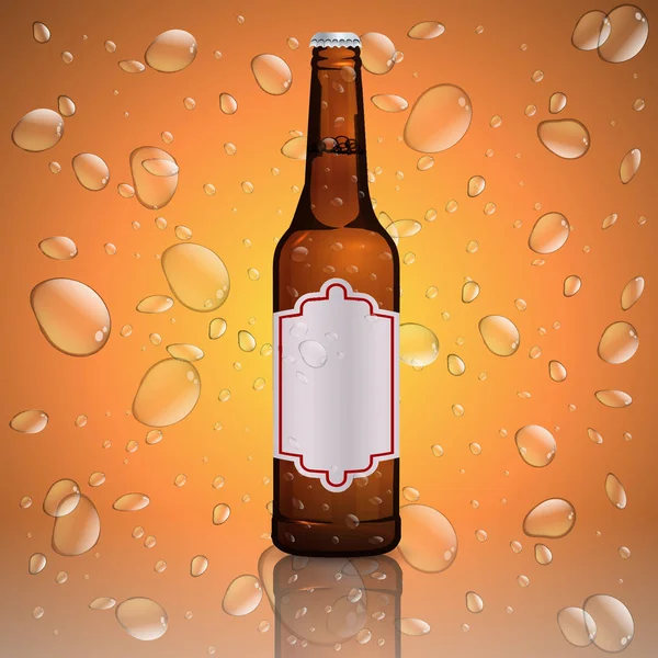 Garrafa de cerveja água fesh mock up para o seu projeto eps 10 —  Vetores de Stock