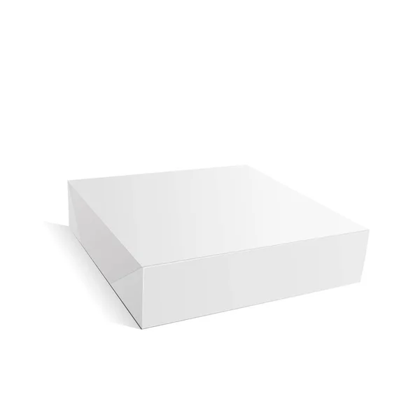 ホワイト製品段ボール パッケージ ボックス モックアップ eps 10 ベクトル — ストックベクタ