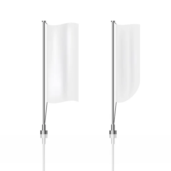 Zwei weiße vertikale Banner Flaggen sauberen Hintergrund eps 10 illustr — Stockvektor