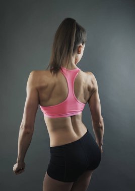 kadın genç spor stüdyo çekim geri