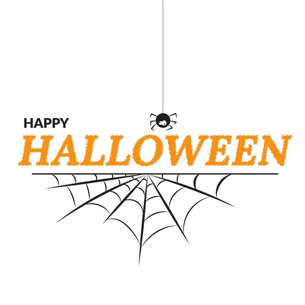 Feliz cartel blanco de Halloween con texto eps 10 vector — Archivo Imágenes Vectoriales