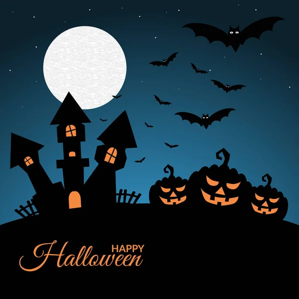 Boldog halloween kék háttér eps 10 vector — Stock Vector