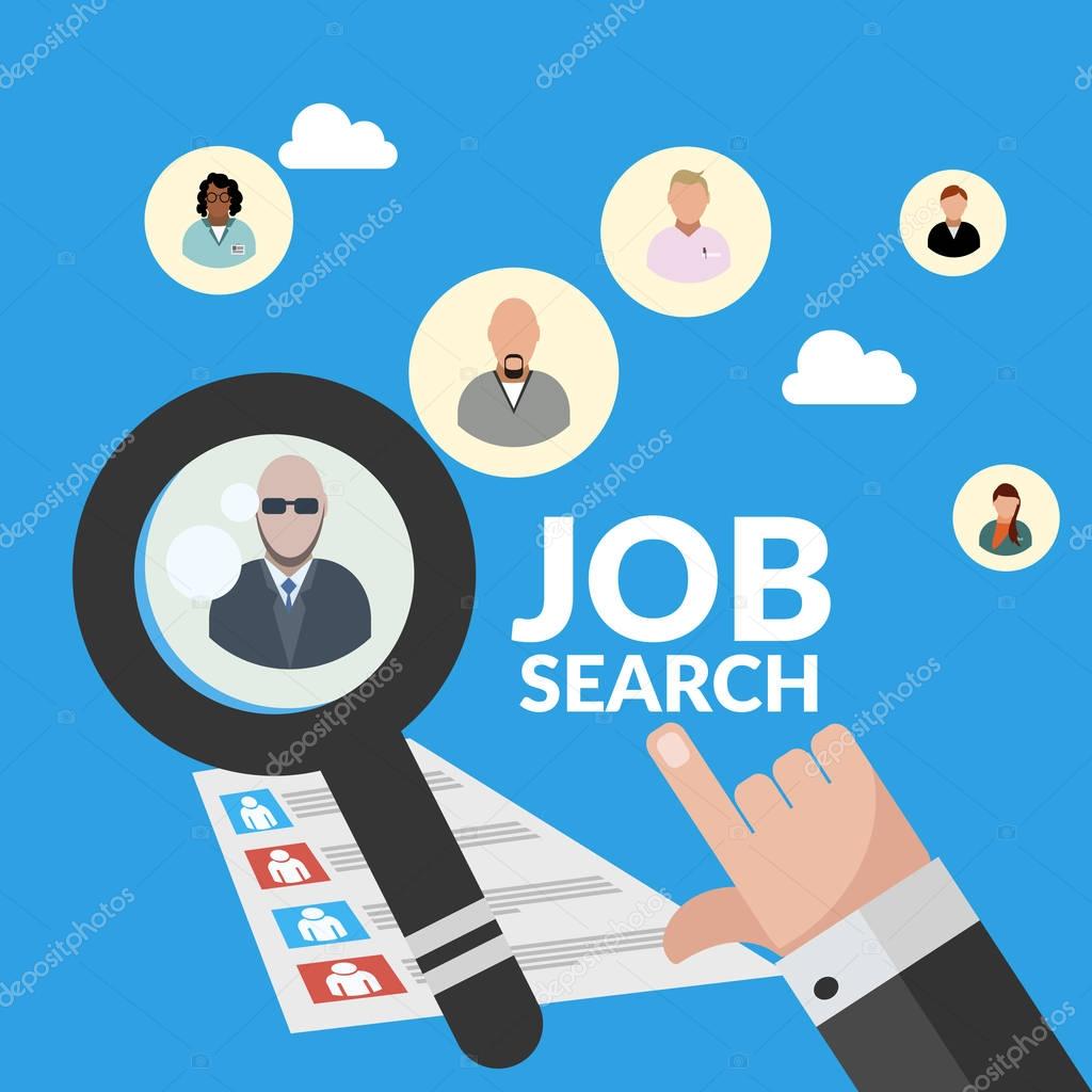 Job search magnifying concept for your design eps vector 10