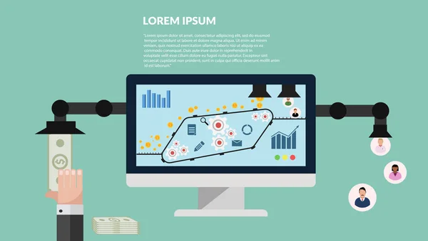 Kurşun nesil web yeşil kavram vektör eps 10 afiş
