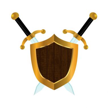 Kılıç altın tasarım vektör eps 10 beyaz bg