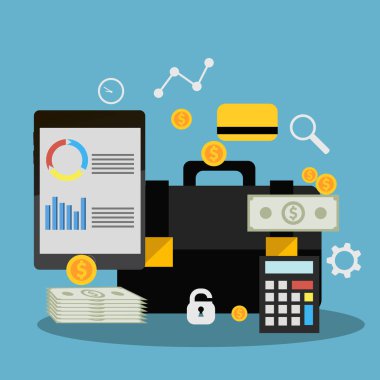 İş Finans düz kavramı vektör eps 10 