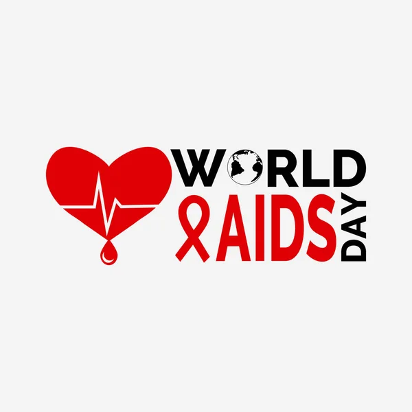 Mundo SIDA día corazón sangre cartel concepto eps 10 — Vector de stock