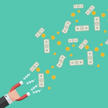 para düz mıknatıs el konsept tasarım vektör eps 10