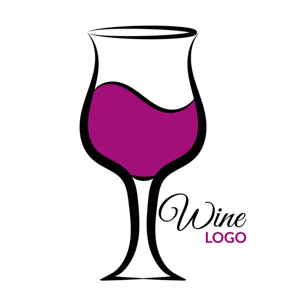 Logo verre à vin design sur fond blanc eps 10 — Image vectorielle