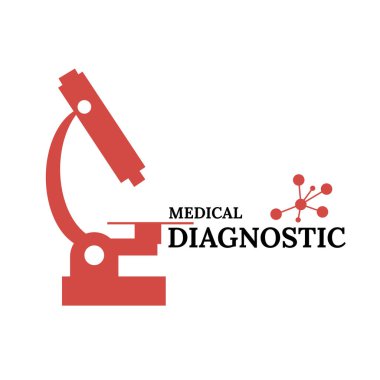 Tıbbi tanı mikroskop logo tasarımı beyaz eps 10 üzerinde