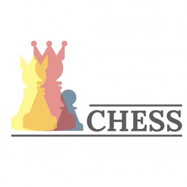 Satranç logo tasarımı üzerinde beyaz eps 10 vektör