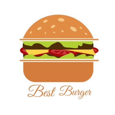 En iyi burger logosu beyaz eps 10 tasarımı