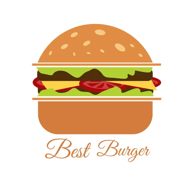 Melhor logotipo hambúrguer em branco eps 10 design —  Vetores de Stock