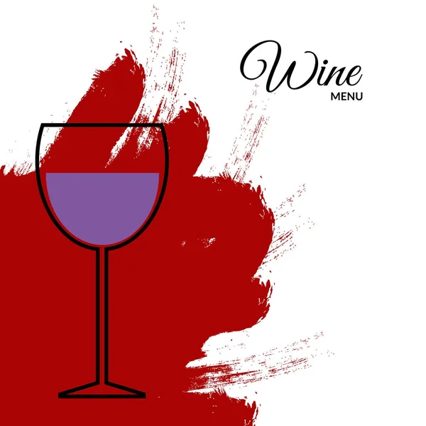 Menu vin peinture rouge carte design eps 10 vecteur — Image vectorielle