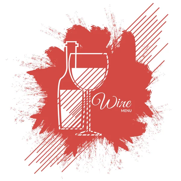 ワイン メニュー抽象的な赤いペンキ カード デザイン eps 10 ベクトル — ストックベクタ