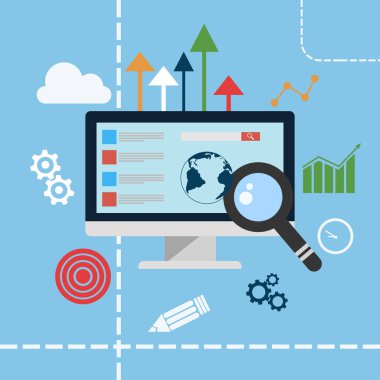 SEO düz kavramı tasarlamak vektör eps 10