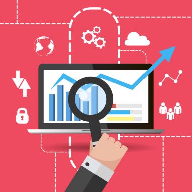 SEO tasarım konsepti üzerinde pembe bg vektör çizim eps 10 