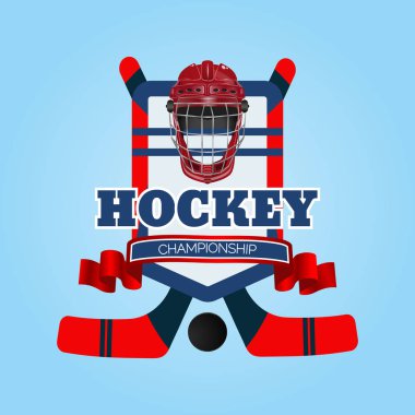 Hokey kırmızı kask logo eps 10 illüstrasyon