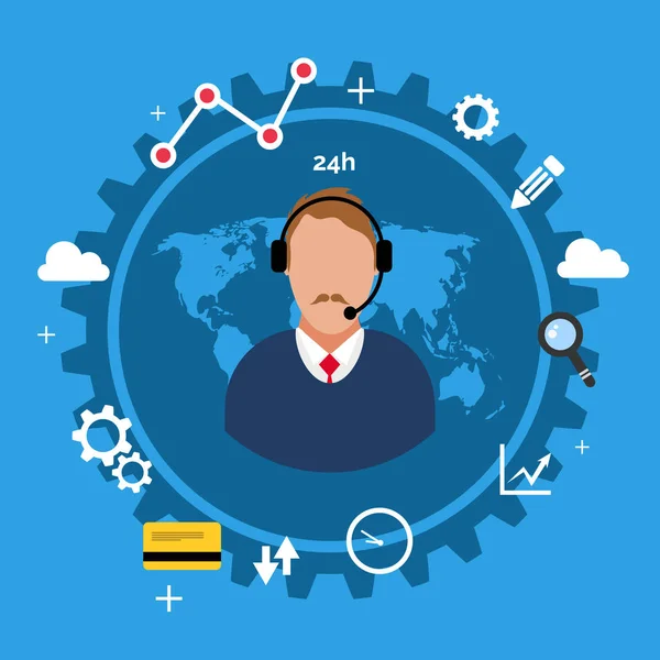 Customer service ondersteuning web platte ontwerp EPS-10 vector illustrat — Stockvector