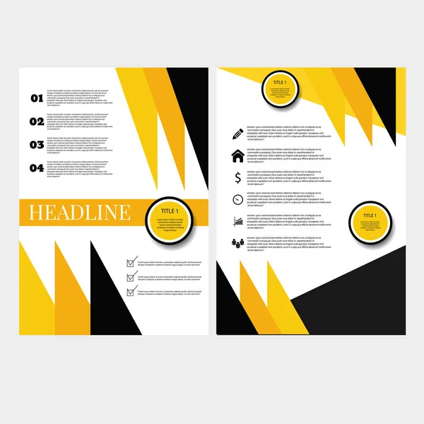 Brochura A4 conceito amarelo vetor de design eps 10 — Vetor de Stock