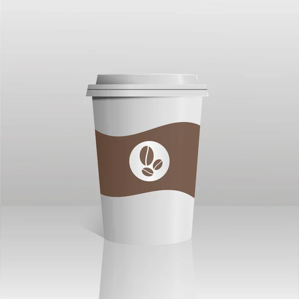 Vector taza de café aislado en fondo blanco fotorrealista 3D — Vector de stock