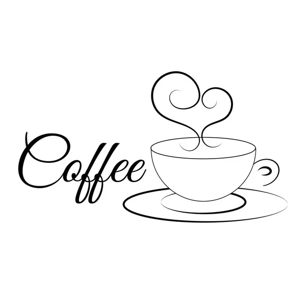 Café taza de diseño negro en blanco bg vector eps 10 — Vector de stock