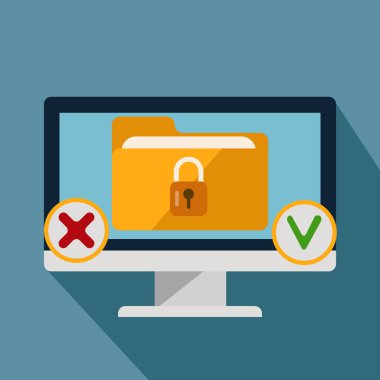 Düz güvenlik klasör bilgisayar tasarım eps 10 vektör