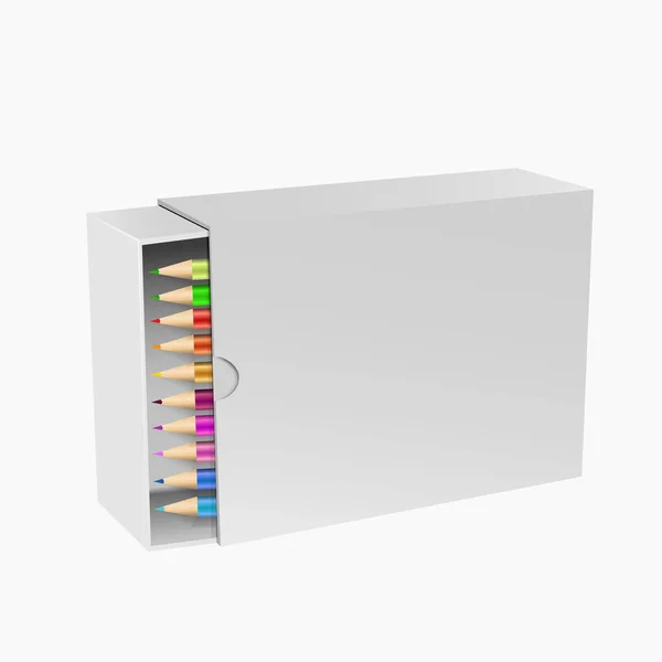 Біла упаковка Кольорові олівці Макет для вашого дизайну eps 10 ve — стоковий вектор
