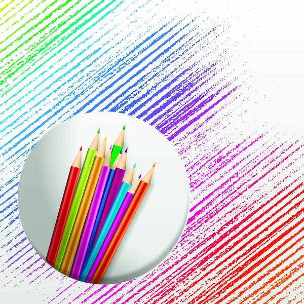 Lápices de color de fondo de arte para su diseño eps 10 vector — Vector de stock