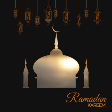 Ramazan kareem broşür vektör tasarım turuncu renk eps 10