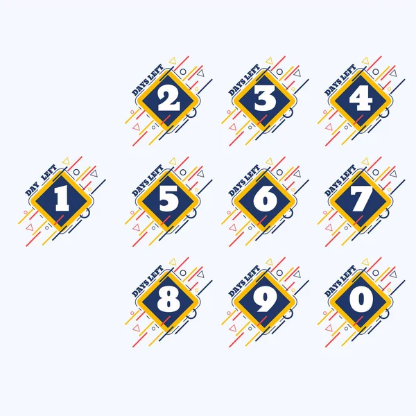 Set Number Days Left Countdown Vector Illustration Eps Template —  Vetores de Stock