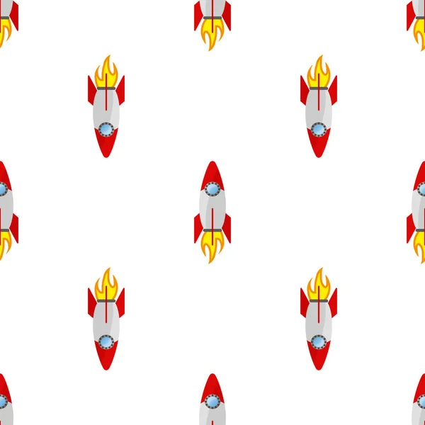 ロケットパターンバッグ上の白いフラット装飾ベクトルEps — ストックベクタ