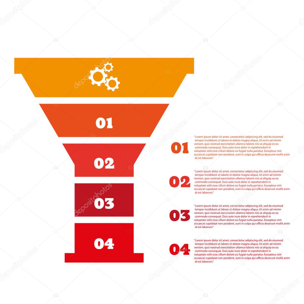 sales funnel infographic color design vector eps 10