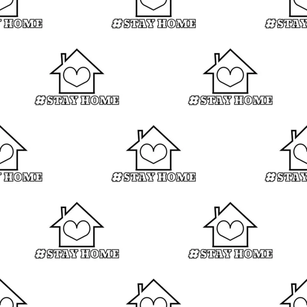 家のパターンポスターでテキストとホームハートイラストベクトルEps — ストックベクタ