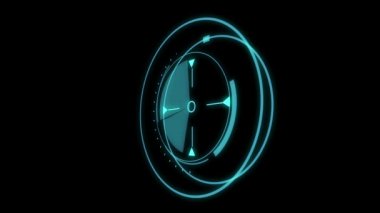 HUD 3d öge fütüristik yükleme bekleyen ekran, döngü parçaları grafik mavi ışık efekti