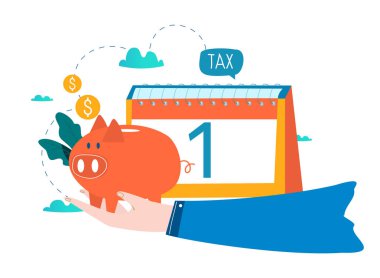 Mali takvimi, finansal planlama, aylık bütçe düz vektör çizim tasarım planlama. Mobil cihazlar için tasarım ve web grafik planlama finansal
