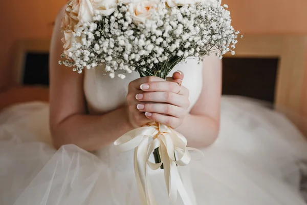 Flores suaves do buquê de casamento doce vintage, cores pastel foto — Fotografia de Stock