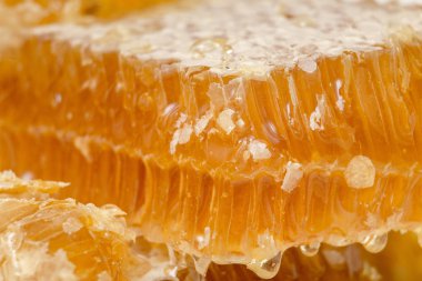 Lezzetli ve nefis sarı petek closeup makro ile sığ Dof vurdu