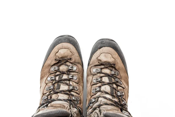 Botas de senderismo aisladas sobre fondo blanco —  Fotos de Stock