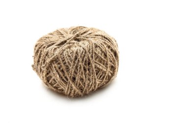 dize ve üzerinde beyaz izole sicim arapsaçı