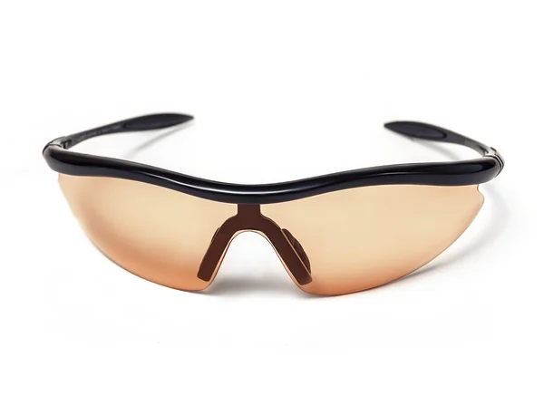 Lunettes de soleil vélo sport avec lentilles orange isolées sur blanc — Photo