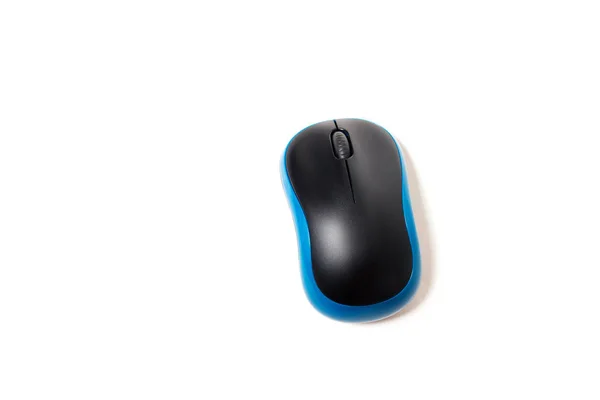 Blue modern wireless mouse isolated — Stock Photo, Image