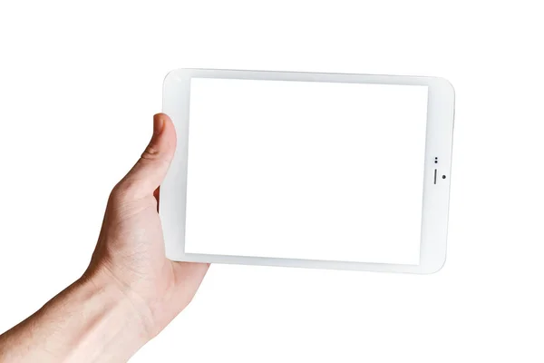 Tablet pc geïsoleerd op witte achtergrond. — Stockfoto