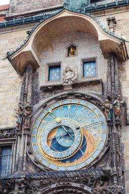 Ünlü Astronomik Saat'in Orloj Prag eski şehir içinde